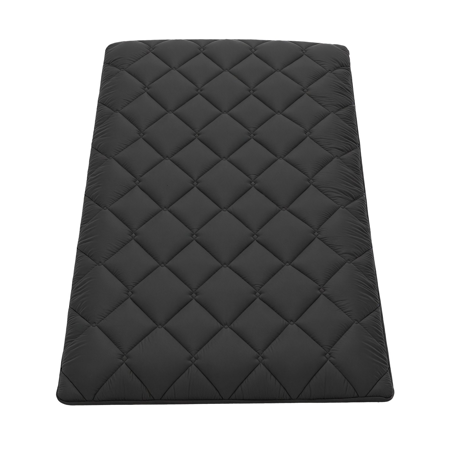 VEVOR Colchón Futón Japonés, Tatami Plegable Tamaño Individual, con Bolsa de Almacenamiento y Herrajes de Montaje, Esterilla de 9 Capas para Meditación y Yoga, Color Negro, 2032 x 991 x 89 mm