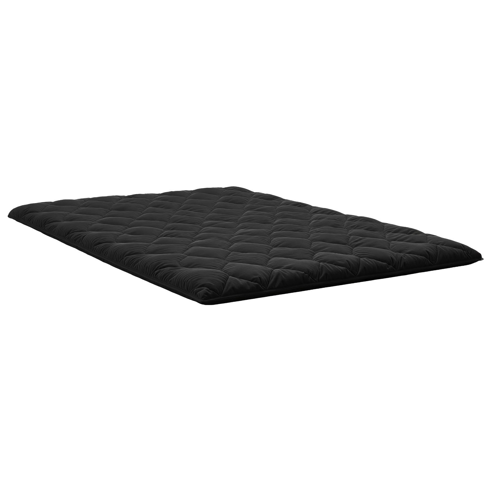 VEVOR Colchón Futón Japonés, Tatami Plegable de Tamaño Completo, con Bolsa de Almacenamiento y Herrajes de Montaje, Esterilla de 9 Capas para Meditación y Yoga, Color Negro, 2032 x 1372 x 89 mm