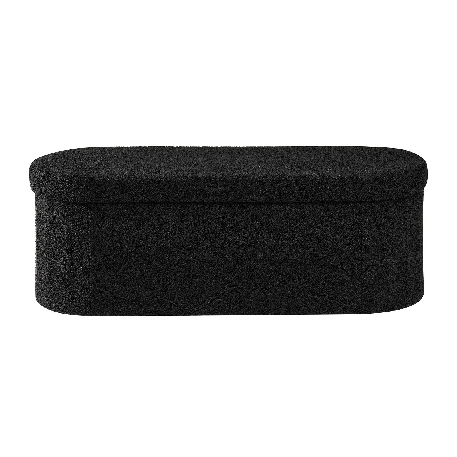 VEVOR Reposapiés Plegable Ovalado, con Espacio de Almacenamiento, Asiento Acolchado, Carga 299,37 kg, Moderno y Minimalista, 1100 x 380 x 380 mm, para Salón, Dormitorio y Pasillo, Color Negro