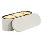 VEVOR Reposapiés Plegable Ovalado con Espacio de Almacenamiento, Asiento Acolchado y Plegable, Carga hasta 299,37 kg, 110 x 38 x 38 cm, Baúl Otomano para Salón, Dormitorio y Pasillo, Color Beige