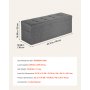 VEVOR Reposapiés Plegable Rectangular con Almacenamiento y Bolsillos Laterales, Asiento Acolchado y Plegable, Carga hasta 299,37 kg, 110 x 38 x 38 cm, para Salón, Dormitorio y Pasillo, Color Gris
