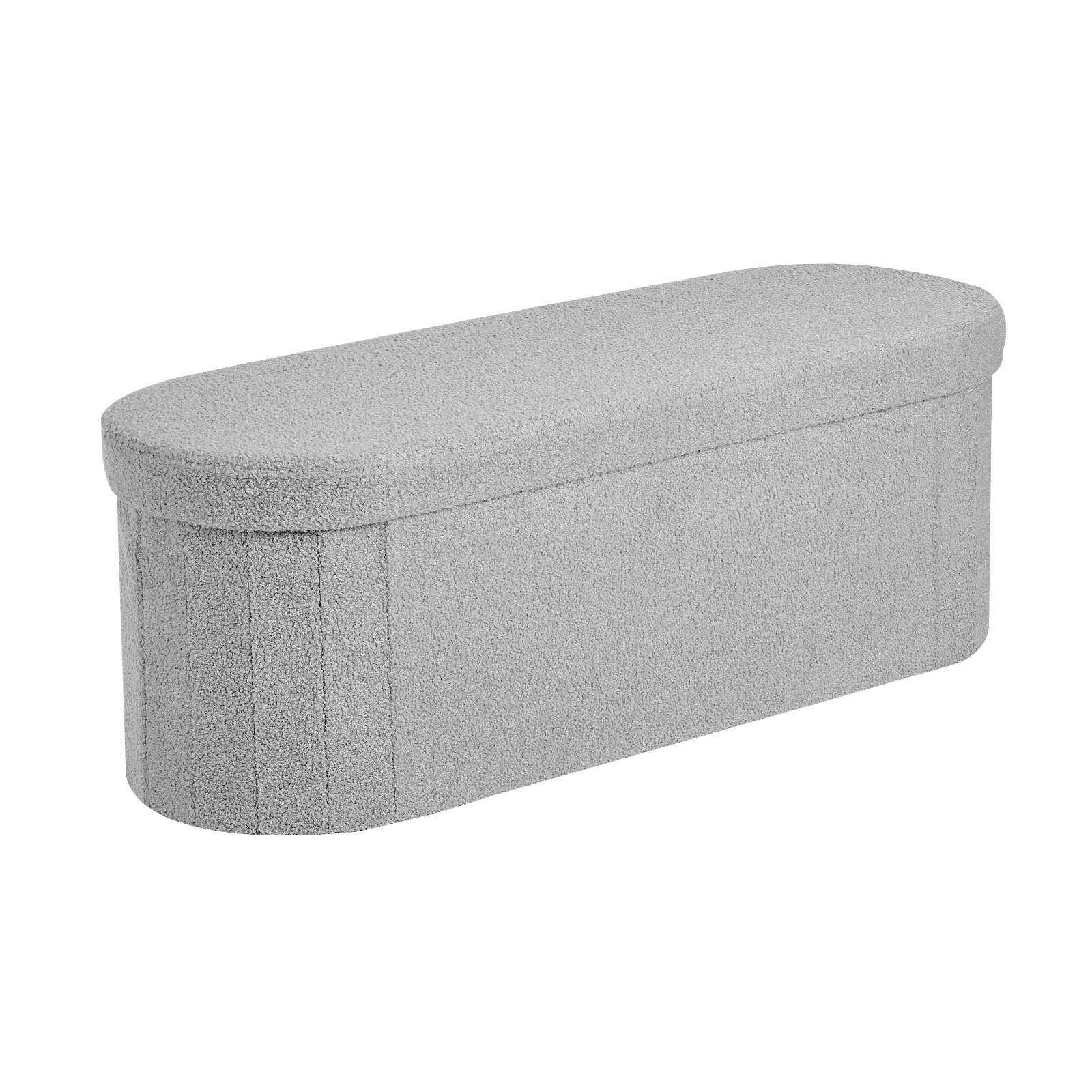 VEVOR Reposapiés Plegable Ovalado con Espacio de Almacenamiento, Asiento Acolchado y Plegable, Capacidad de Carga 299,37 kg, 1100 x 380 x 380 mm, para Salón, Dormitorio y Entrada, Color Gris