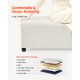 VEVOR Taburete de Almacenaje Rectangular, de Lino, Banco Tapizado Plegable con Estructura de Metal, Otomana para Salón o Dormitorio, 1100 x 400 x 400 mm, Color Beige. Capacidad de Carga 299,37 kg