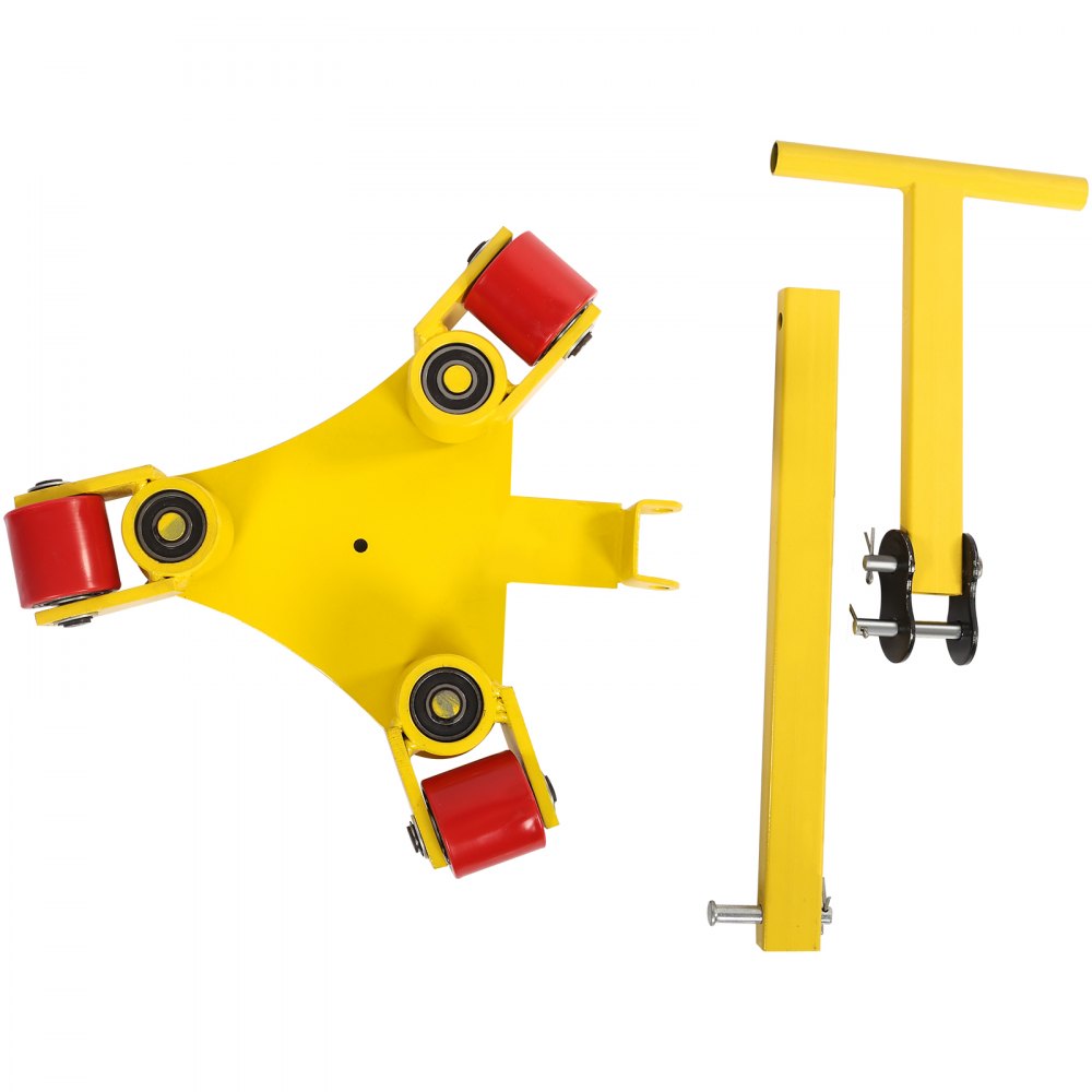 VEVOR Mover Maquinaria Industrial 3T Transportador de Muebles con Ruedas 540 x 420 x 150 mm, Máquina de Patines, Placa de Acero Giratoria con 3 Ruedas para Mover Muebles, Armarios