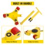 VEVOR Mover Maquinaria Industrial 3T Transportador de Muebles con Ruedas 540 x 420 x 150 mm, Máquina de Patines, Placa de Acero Giratoria con 3 Ruedas para Mover Muebles, Armarios