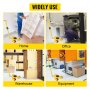 VEVOR Mover Maquinaria Industrial 3T Transportador de Muebles con Ruedas 540 x 420 x 150 mm, Máquina de Patines, Placa de Acero Giratoria con 3 Ruedas para Mover Muebles, Armarios