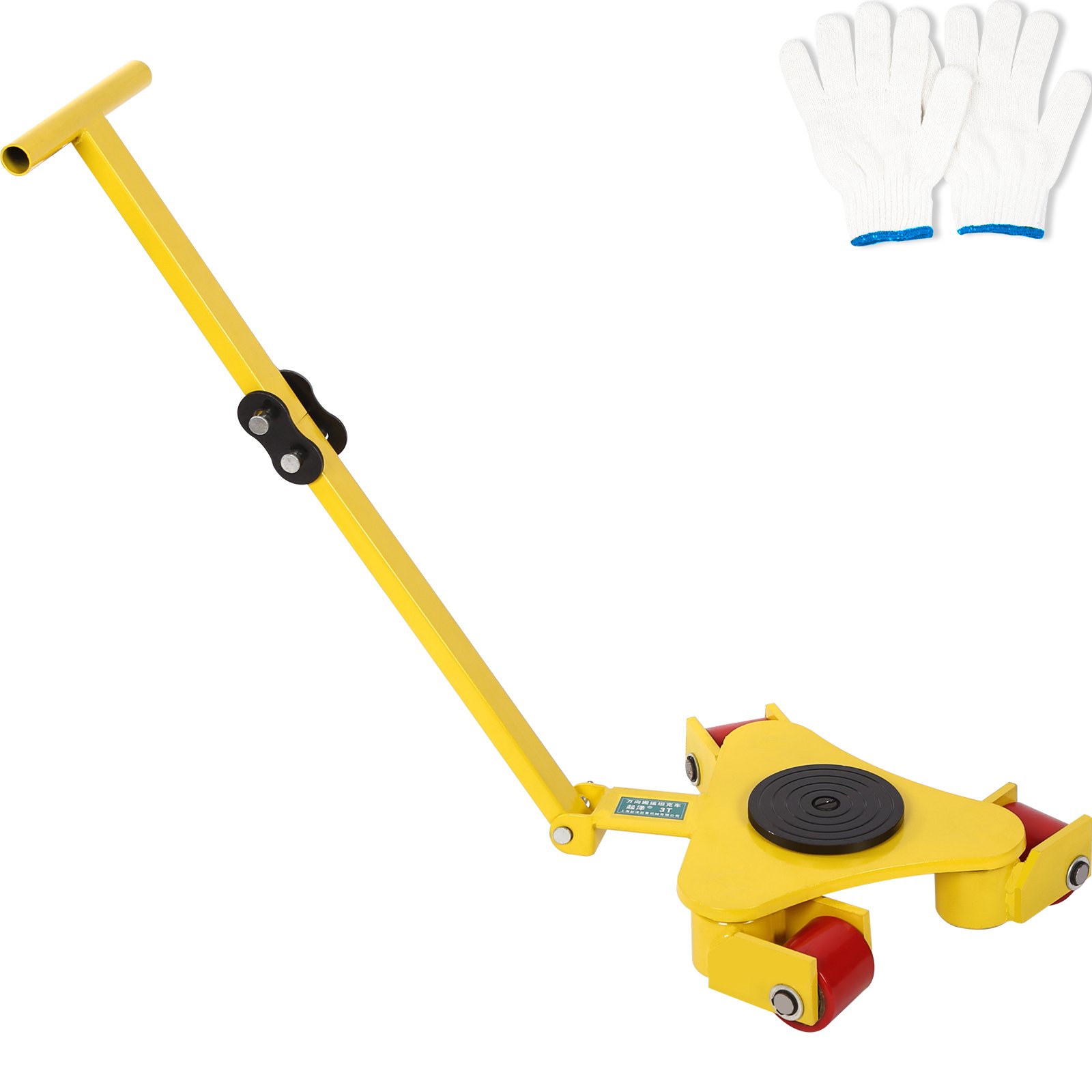 VEVOR Mover Maquinaria Industrial 3T Transportador de Muebles con Ruedas 540 x 420 x 150 mm, Máquina de Patines, Placa de Acero Giratoria con 3 Ruedas para Mover Muebles, Armarios