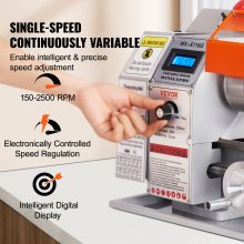 VEVOR Mini Torno de Metal, 7" x 16", 800W Torno de Precisión de Sobremesa, 150-2500 RPM Velocidad Variable Continua, con 3,9" Caja de Herramientas de 3 Mandíbulas para Procesar Piezas de Precisión