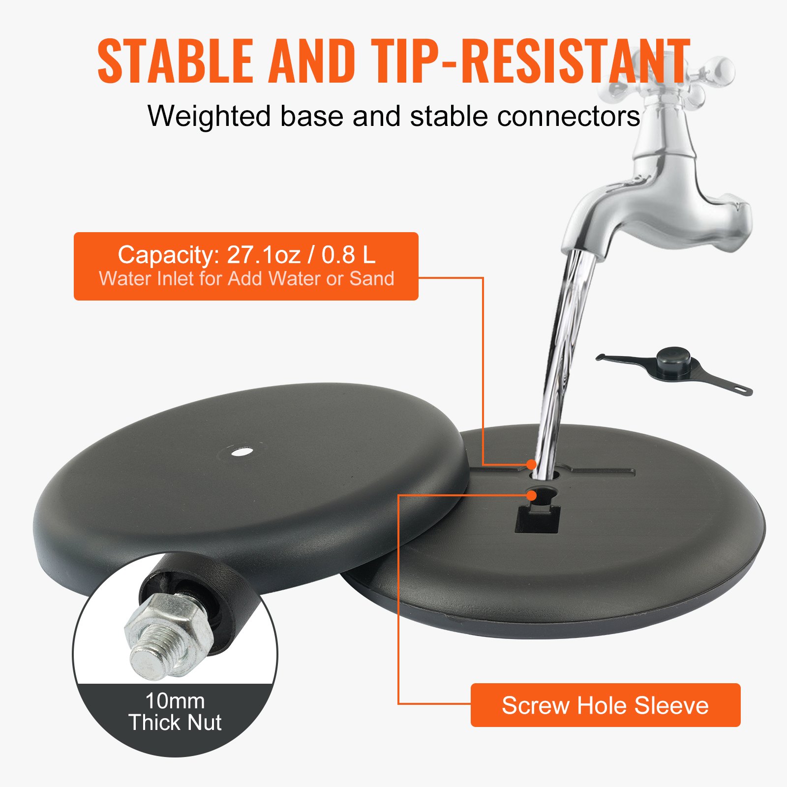 VEVOR Soporte para Carteles 279x216 mm Soporte de Exhibición de Pie Rotación de 360° Altura Ajustable 820-1250 mm Tabla de Anuncios de Aluminio con Base Pesada y Hoja de PVC para Información de Menú
