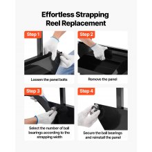 VEVOR Carro Flejador, Apto para Bobinas de Flejado de Acero con Un Diámetro Exterior de Núcleo de 600 mm, con Ruedas de Goma, Ideal para Fábricas, Almacenes y Zonas de Carga, 440 x 670 x 1000 mm