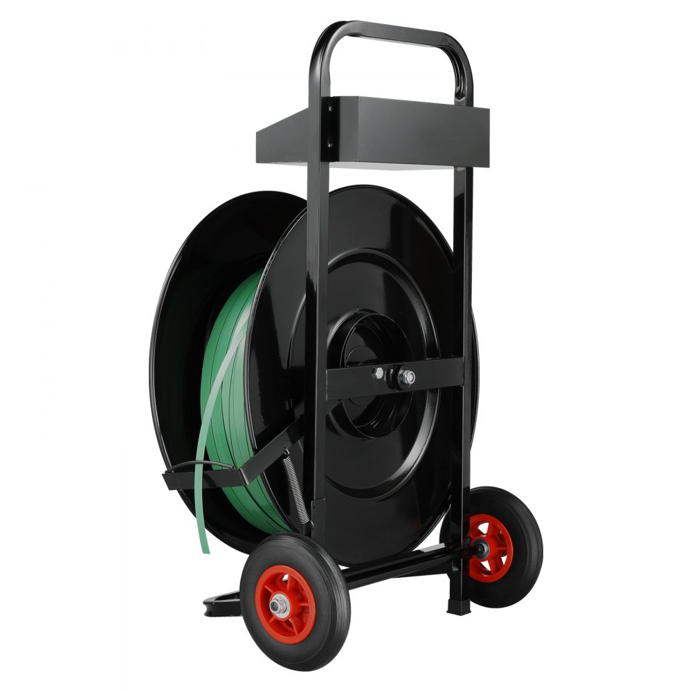 VEVOR Carro para Flejado para Carretes para Flejado de PET/PP/Fibra/Acero de 406/203 mm Dispensador de Flejes Alta Resistencia Equipado con Poleas Antirretroceso Sistema de Frenado Mejorado