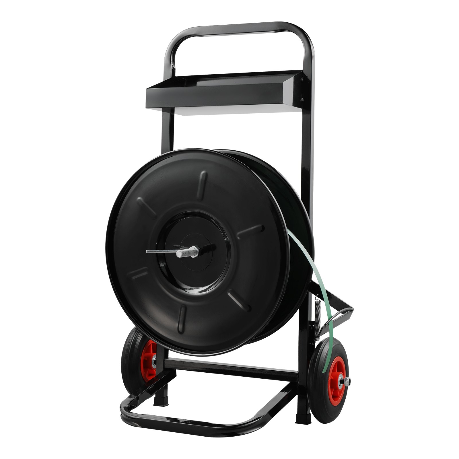 VEVOR strapping trolley, for PET/PP/fiber strapping rolls with 8-inch core size, robust strapping dispenser, equipped with anti-retraction rollers, improved braking system, spacious tool storage