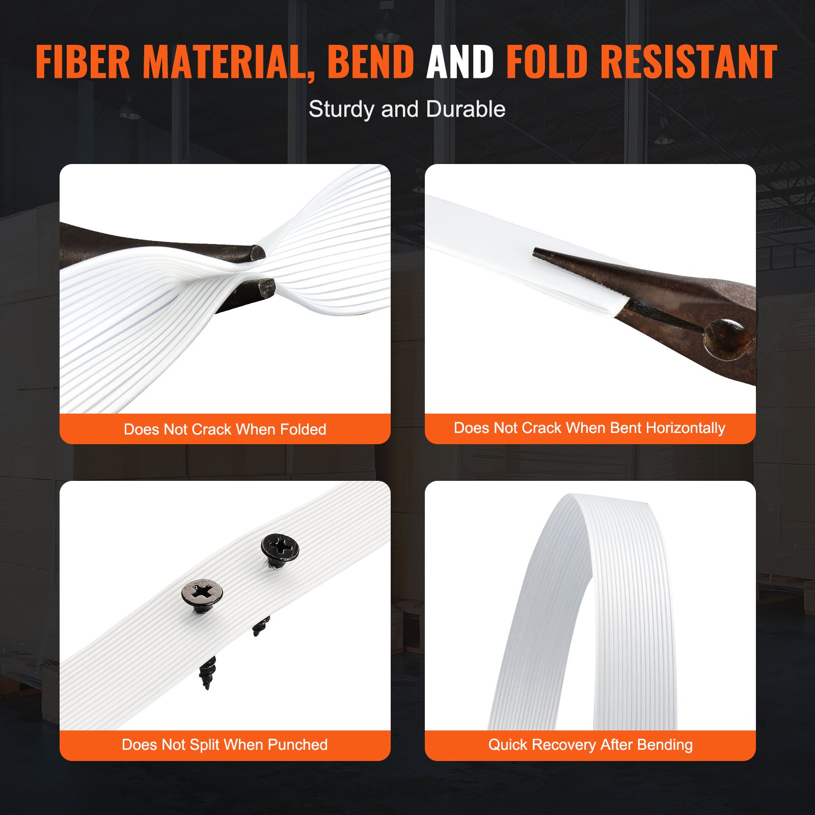 VEVOR Rollo de Fleje de Cinta Tejida para Embalaje 100m x 19mm x 0,9mm Carrete de Fleje Resistente para Palets Alta Resistencia de 800 kg Fleje de Embalaje Trenzado Portátil, Blanco