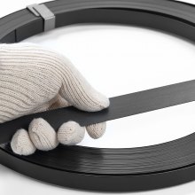 VEVOR Fleje de Acero para Embalaje, 19 mm x 55 mm x 500 m, Rollo de Fleje Metálico, Resistencia a la Rotura de 770 kg, Resistente a la Luz Solar, al Agua y a la Corrosión, para Embalaje de Palés