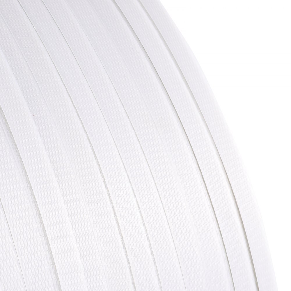 VEVOR Rollo de Fleje de Polipropileno (PP) para Embalaje 3000m x 12,7mm x 0,8mm Carrete de Fleje de Alta Resistencia para Palets Resistencia de 110 kg Fleje Portátil de Alta Resistencia, Blanco