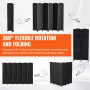 VEVOR Biombo Divisor de Ambientes de 6 Paneles de 1795 x 2435 x 19 mm, Mamparas de Privacidad Plegables Tejidas a Mano con Bisagras, Separadores de Ambientes Portátiles e Independientes, Color Negro