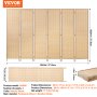 VEVOR Biombo Portátil de 6 Paneles de 1775 x 2715 x 18 mm de Bambú, Color Madera