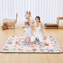 VEVOR Alfombra de Juego Suave a Bebés Gatear 1270 x 1270 mm Fibra 20 mm(Grosor)