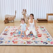 VEVOR Alfombra de Juego Suave a Bebés Gatear y Actividades 1500 x 1800 mm Fibra