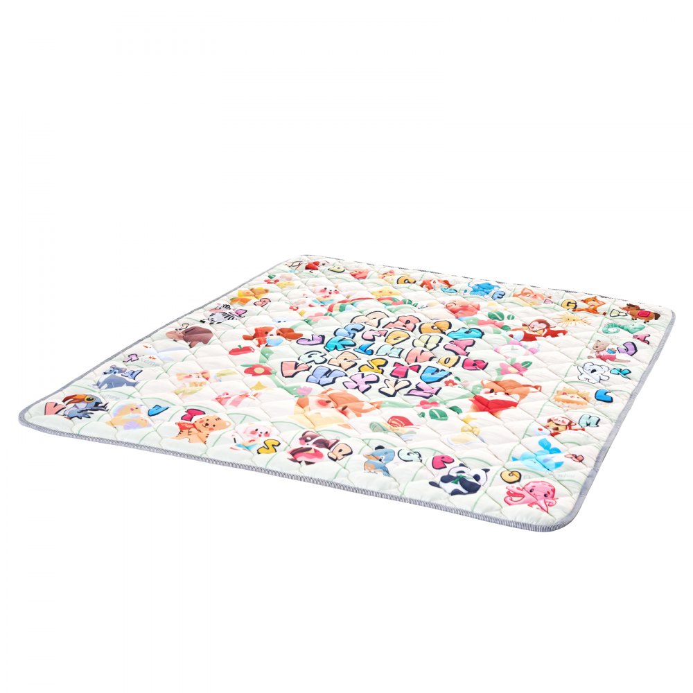 VEVOR - Alfombrilla de juego para bebé, extragrande, 180 x 200 cm, antideslizante, de una sola pieza, gruesa, suave, plegable, impermeable, lavable a máquina