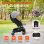 VEVOR Cochecito de Bebé Estándar Cochecito para Niños Pequeños con Respaldo Ajustable de 95° a 175° Reposapiés Ajustable de 0/90° Portavasos Plegable con Un Solo Clic Bolsa de Transporte, Gris Oscuro