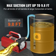 VEVOR Bomba de Transferencia de Combustible CC 12V Kit de Bomba Extractora Eléctrica Portátil para Transferencia de Diesel con Boquilla de Cierre Automático, Manguera de Entrega y Succión para Diesel