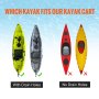 VEVOR Carrito para Kayak de Alta Resistencia Carga de 127 kg Carro de Transporte Plegable para Canoas con Ruedas de 25,4 cm Ancho Ajustable 110-455 mm para Kayaks Canoas Botes Altura Límite de 390 mm