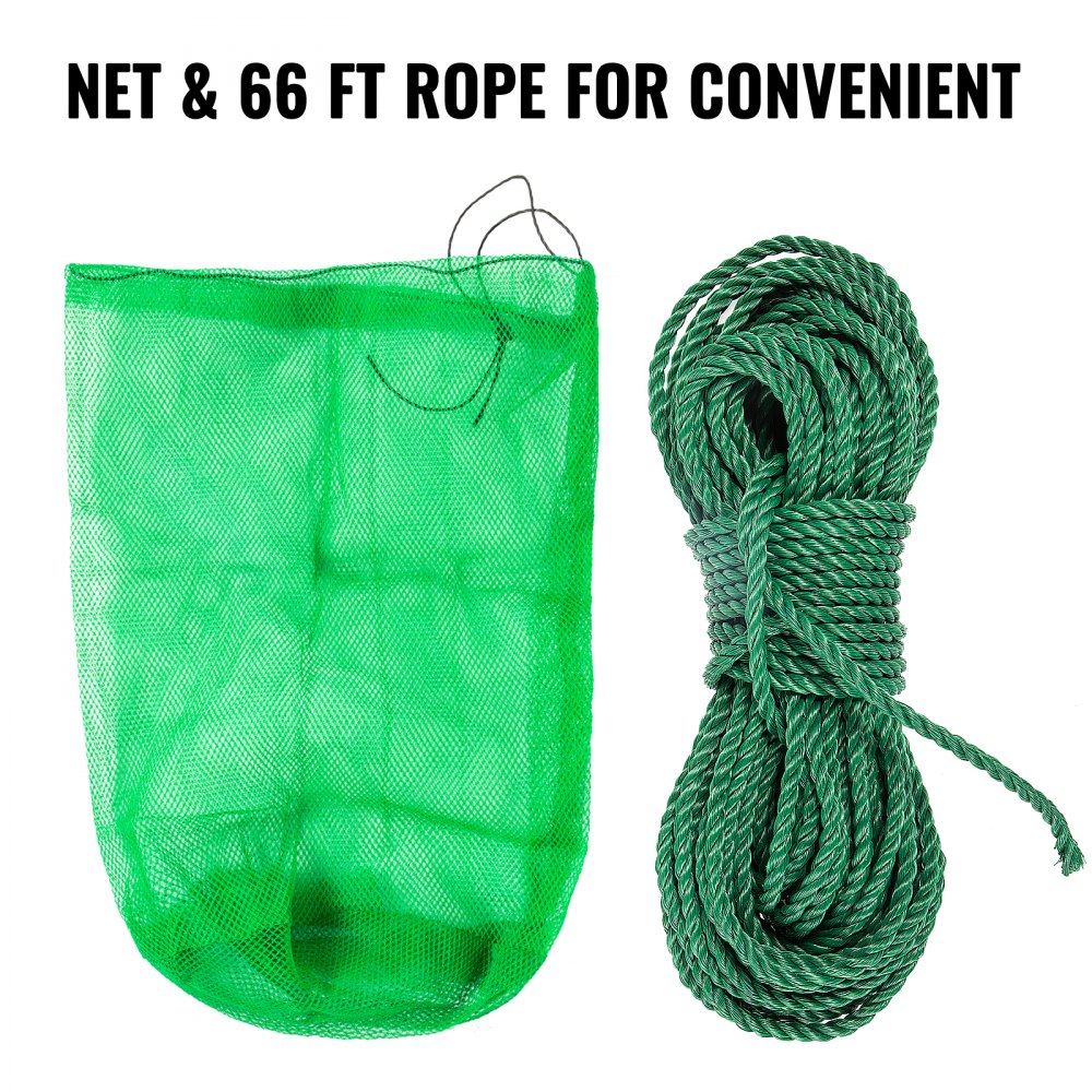 VEVOR Rastrillo de Hierba de Estanque 81x20x46,7 cm Rastrillo de Malezas Acuáticas Hierro Eliminador de Raíces Malezas Acuáticas Cuerda 20 m Bolsa de Red Rastrillo de Doble Cara para Estanque Piscina
