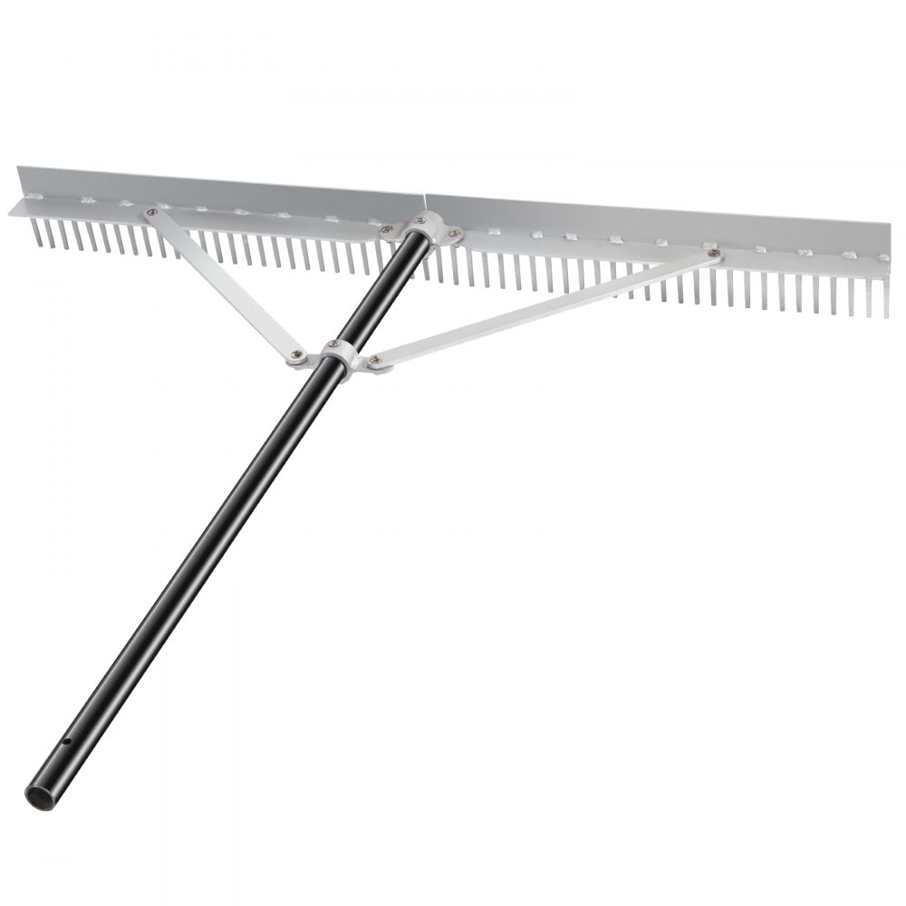 VEVOR Rastrillo de Malezas con mago de 260 cm Rastrillo de Jardín de Aluminio Rastrillo Universal con Cabezal Plegable 90 x 18 cm Rastrillo Manual con Cuerda de 15 m para Lago Estanque Piscina Playa