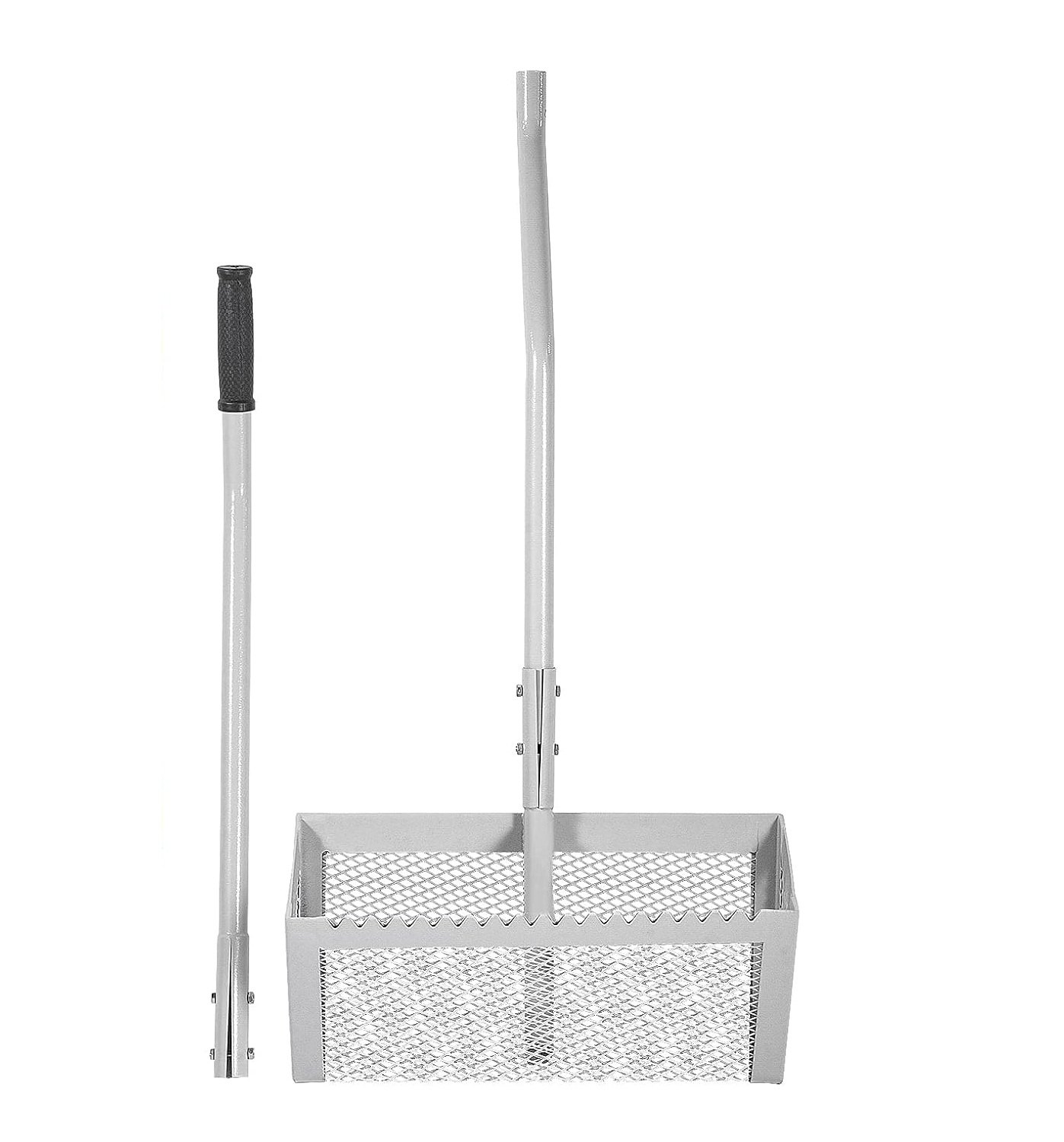 VEVOR Rastrillo de Hierba de Estanque 130 x 40 x 25 cm Rastrillo para Arena de Playa Aluminio Acero Inoxidable Rastrillo de Malezas Acuáticas con Mallas de Filtro Eliminador de Malezas Bolsa de Red