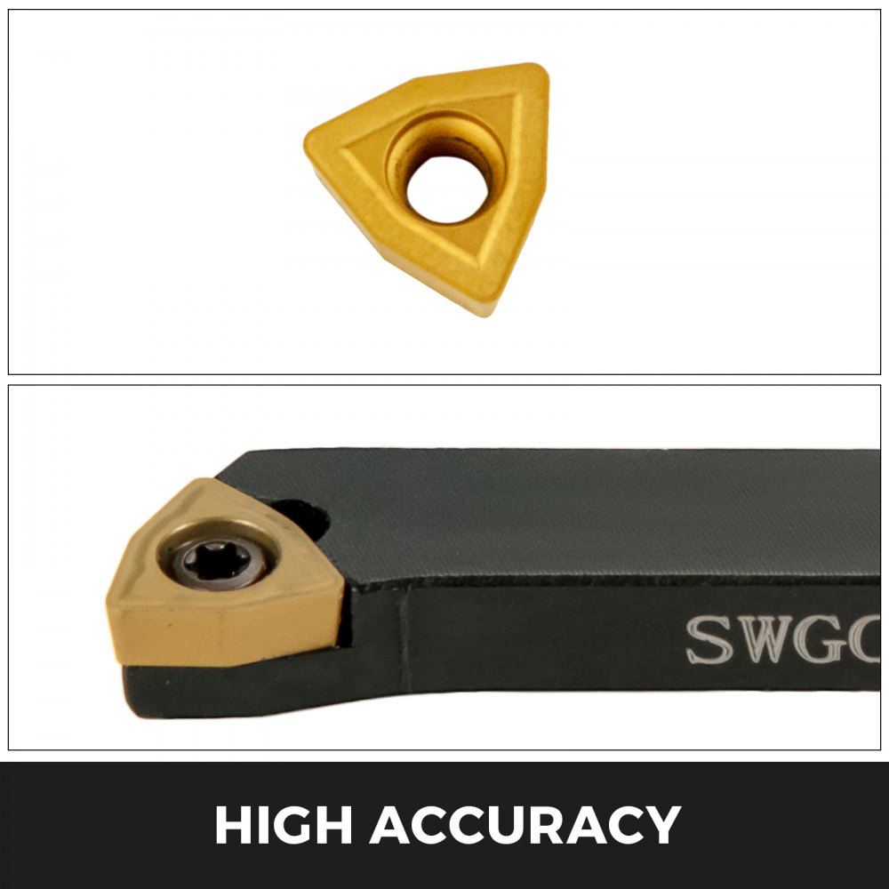 VEVOR Gubias de Tonelero Industrial de 1/4  Herramientas de Carburo Indexable Pulgadas Conjunto de 7 Piezas en Negro para Varios Tipos de Productos de Procesamiento como Torno Cnc