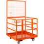 VEVOR Forklift Work Platform 635kg Safety Basket Heavy-Duty Steel Work Basket 114.3x109.2x203.2cm Premium Forklift Platform for 1-2 People Assembly Platform Forklift Ideal for Working at Heights