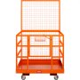 VEVOR Forklift Work Platform 635kg Safety Basket Heavy-Duty Steel Work Basket 114.3x109.2x203.2cm Premium Forklift Platform for 1-2 People Assembly Platform Forklift Ideal for Working at Heights