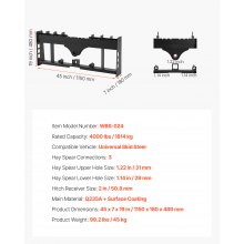 VEVOR Bastidor de Paletas de 1150 mm Carga 1814 kg para Minicargadoras Tractores
