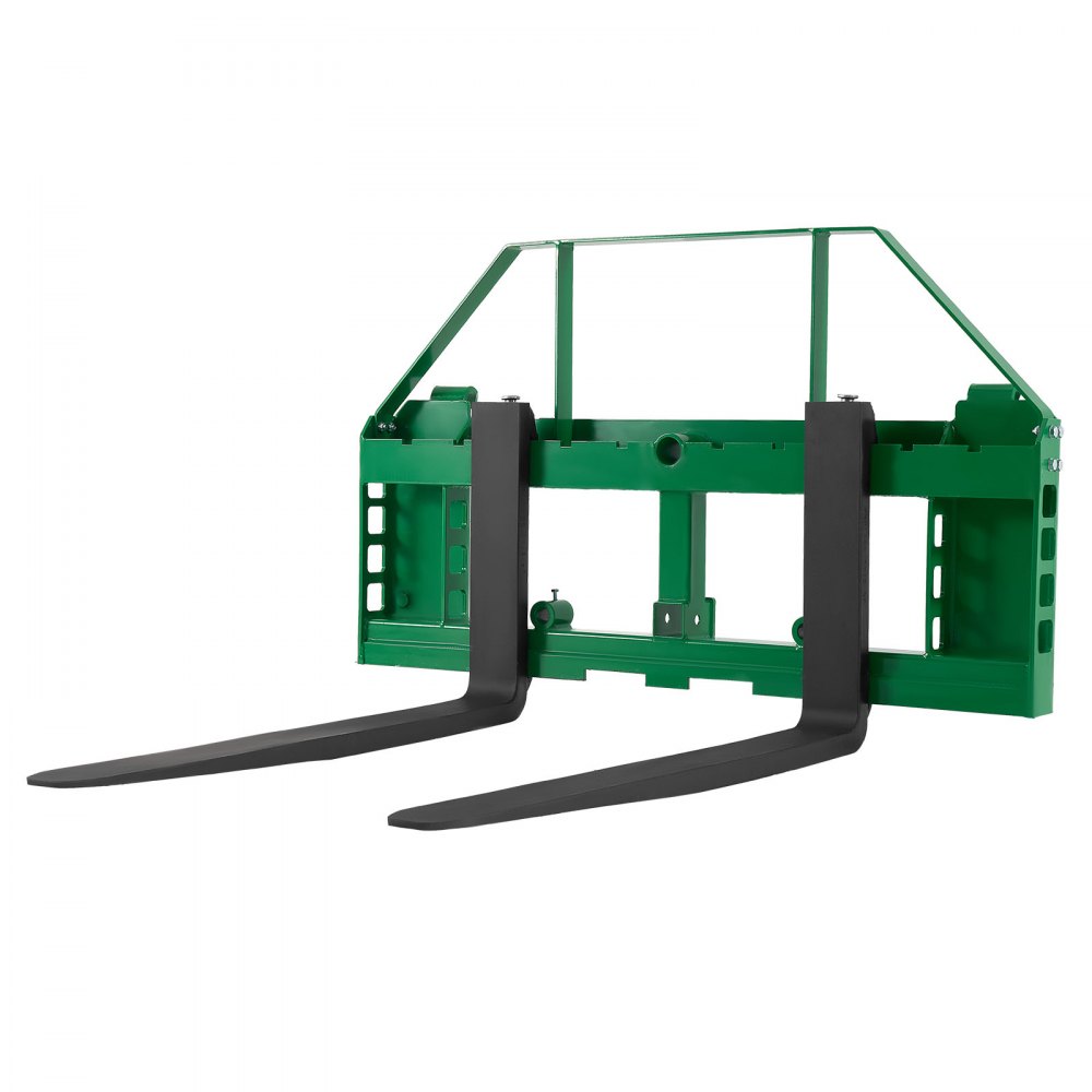 VEVOR Horquillas para Palés para Minicargadoras con Bastidor de 1270 mm, Horquilla de 1065 mm, Receptor de Enganche de 50,8 mm, Manguitos de Lanza, Carga de 1814 kg Compatibles con Tractores JD