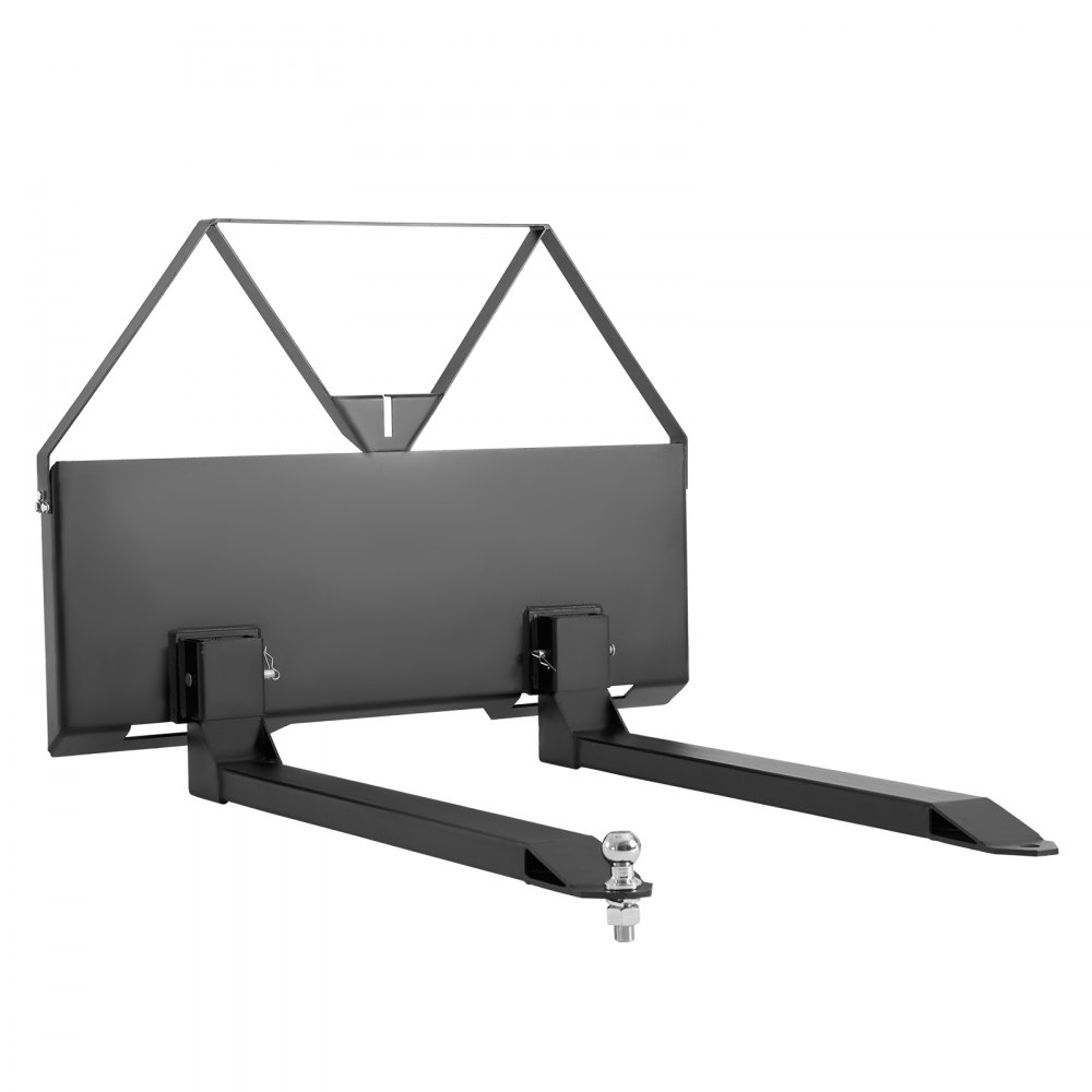 VEVOR Horquillas de Palés con Bastidor de 1160 mm, Horquilla de 1220 mm, Bola de Enganche de Remolque de 47,6 mm, Carga de 1179 kg, Conexión Rápida, Cargador Frontal, para Minicargadoras y Tractores