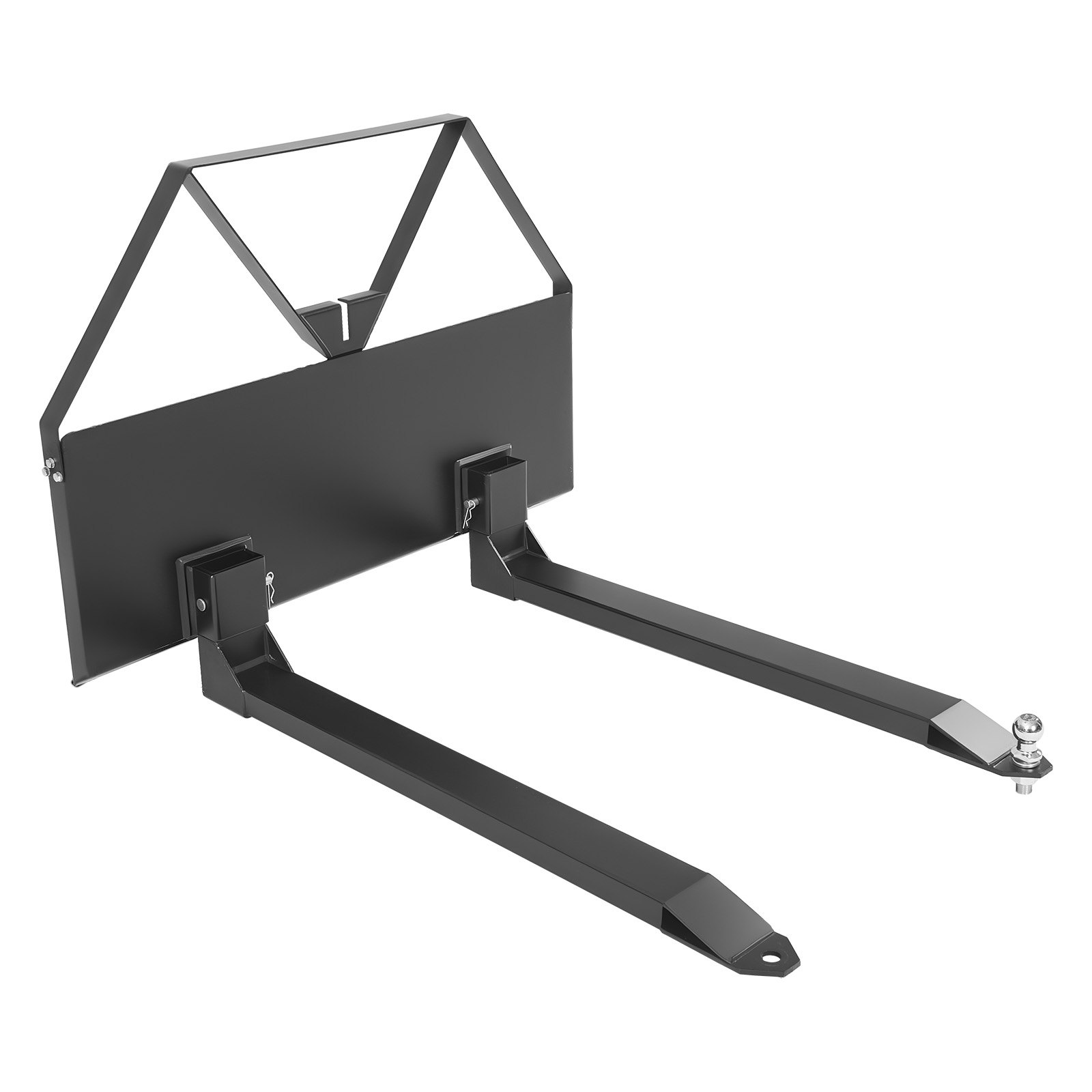 VEVOR Horquillas de Palés con Bastidor de 1160 mm, Horquilla de 1220 mm, Bola de Enganche de Remolque de 47,6 mm, Carga de 1179 kg, Conexión Rápida, Cargador Frontal, para Minicargadoras y Tractores