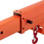 VEVOR Pluma Telescópica para Carretilla Elevadora 2495 kg, Brazo Grúa para Montacargas 120-186 cm con 2 Ganchos Giratorios, Accesorio de Elevación con Montaje en Horquilla para Almacén Fábrica Taller