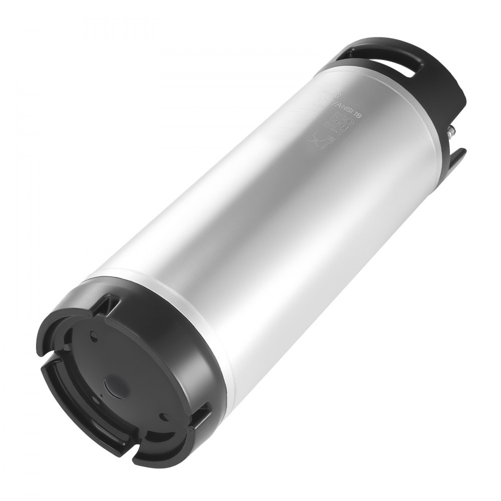 VEVOR Barril de Cerveza de 19 L, con Cierre de Bola, Barril de Acero Inoxidable SUS304, para Cerveza Fría con Asas Dobles y Fondo de Goma, 215 x 215 x 630 mm, Ideal para Bar en Casa, 1 Pieza