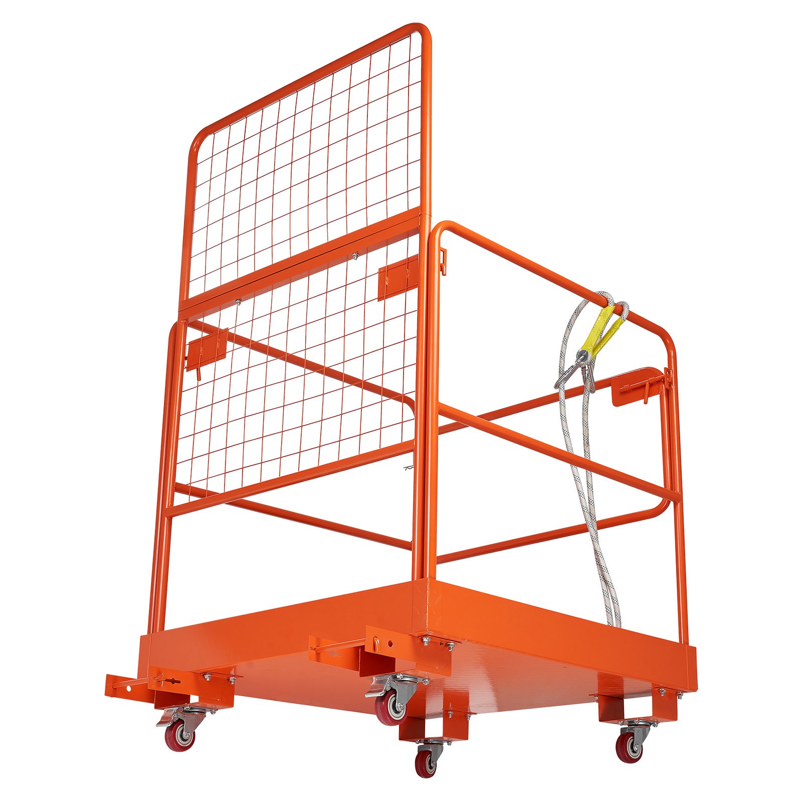 VEVOR Jaula de Seguridad para Montacargas 920 x 1045 mm, Carga 544 kg, con Ruedas, Panel de Malla, Plataforma de Trabajo de Acero con Pasadores de Bloqueo para Trabajo en Altura, Carretilla Elevadora