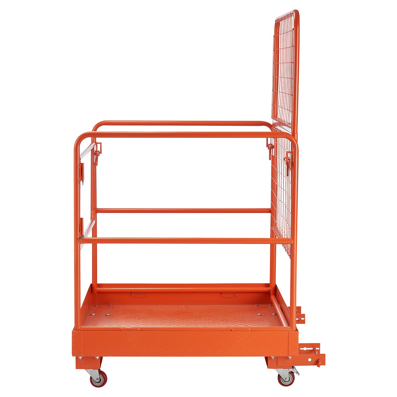 VEVOR Jaula de Seguridad para Montacargas 920 x 1045 mm, Capacidad de 544 kg, con 4 Ruedas, Plataforma de Trabajo con Panel de Malla de Acero al Carbono para Trabajo en Altura y Carretilla Elevadora