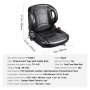Asiento para carretilla elevadora VEVOR en piel sintética de pvc color negro con respaldo regulable y cinturón de seguridad envolvente.