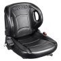 Asiento de carretilla elevadora VEVOR negro con diseño ergonómico y cinturón de seguridad integrado para mayor seguridad.