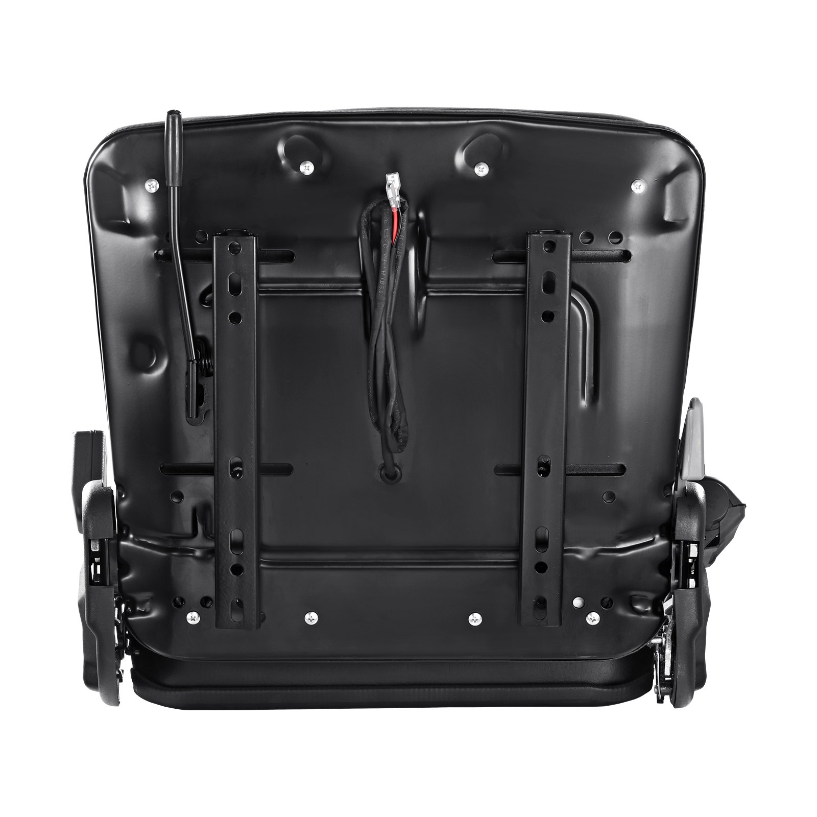 VEVOR Asiento Universal para Carretilla Elevadora, Asiento Plegable para Tractor con Respaldo Ángulo Ajustable, Cinturón de Seguridad Retráctil, Asiento para Carretilla Elevadora de 6 Ranuras