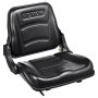 Asiento de carretilla elevadora VEVOR negro con respaldo y asiento acolchados, con fijaciones para cinturones de seguridad.