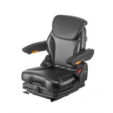 VEVOR Asiento Universal para Carretilla Elevadora 540 x 600 x 670 mm Asiento con Suspensión con Respaldo Ajustable, Reposabrazos, Reposacabezas y Cinturón de Seguridad, Microinterruptor para Tractor