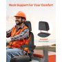 VEVOR Asiento Universal para Carretilla Elevadora 52 x 59 x 82 cm Asiento con Respaldo Ajustable, Reposabrazos, Reposacabezas y Cinturón de Seguridad, Microinterruptor, para Cortadora de Césped