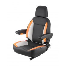 VEVOR Asiento Universal para Carretilla Elevadora 52 x 59 x 82 cm Asiento con Respaldo Ajustable, Reposabrazos, Reposacabezas y Cinturón de Seguridad, Microinterruptor, para Cortadora de Césped