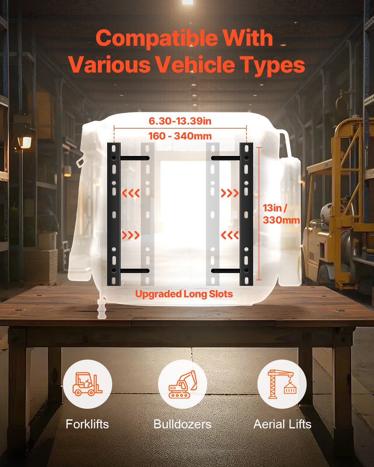 VEVOR Asiento Universal para Carretilla Elevadora 52 x 59 x 82 cm Asiento con Respaldo Ajustable, Reposabrazos, Reposacabezas y Cinturón de Seguridad, Microinterruptor, para Cortadora de Césped