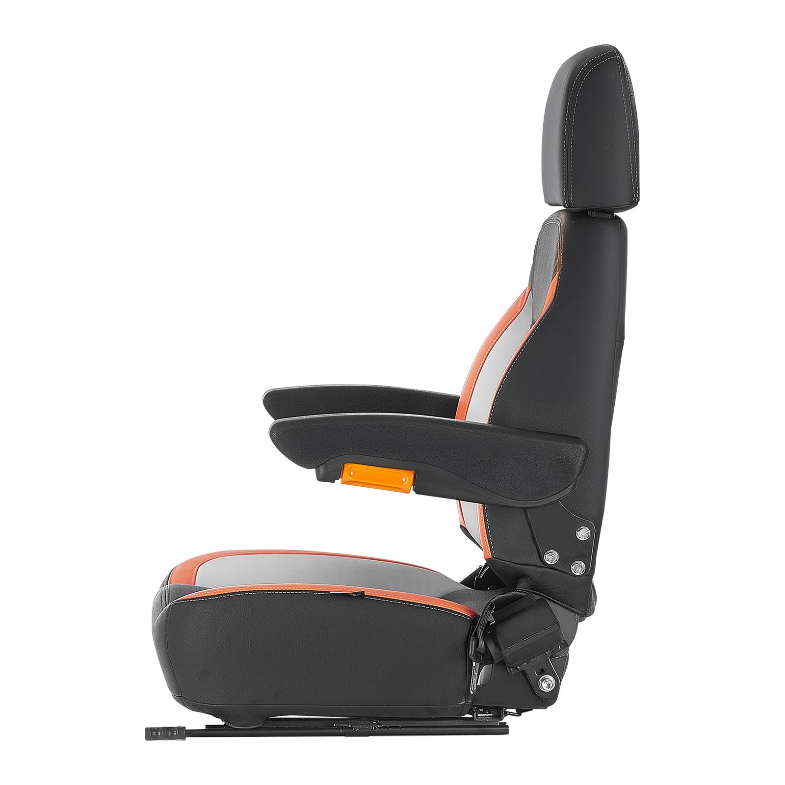 VEVOR Asiento Universal para Carretilla Elevadora 52 x 59 x 82 cm Asiento con Respaldo Ajustable, Reposabrazos, Reposacabezas y Cinturón de Seguridad, Microinterruptor, para Cortadora de Césped